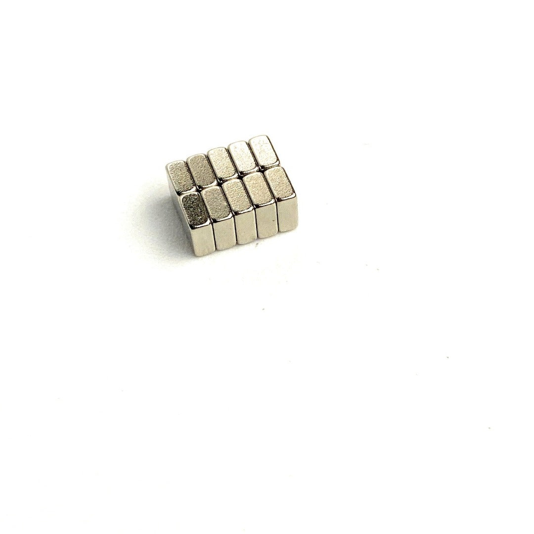 Quadermagnet 6,0 x 4,0 x 2,0 mm N44H Nickel hält 700 G